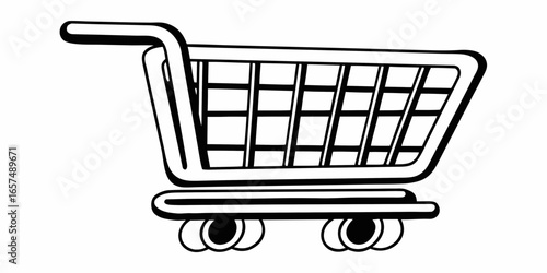 Shopping cart vector illustration for online store or supermarket design and e commerce related projects on transparent background