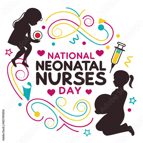 NATIONAL NEONATAL NURSES DAY vector illustration