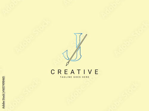 j modern letter logo