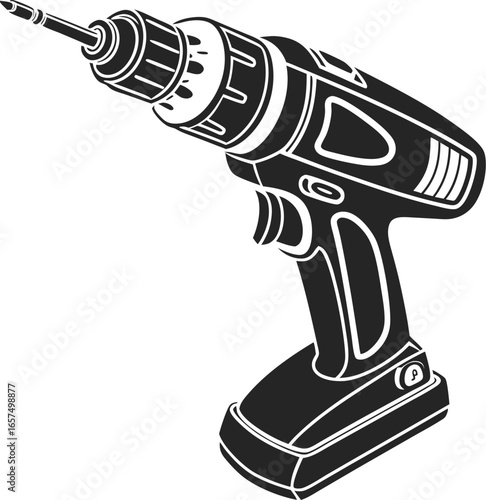 electric drill isolated on white