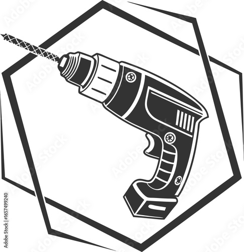 vector illustration of a drill
