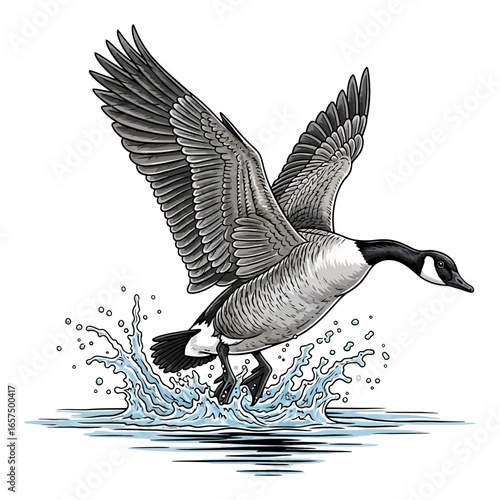 canadian goose duck hunting illustration logo vector image t shirt
