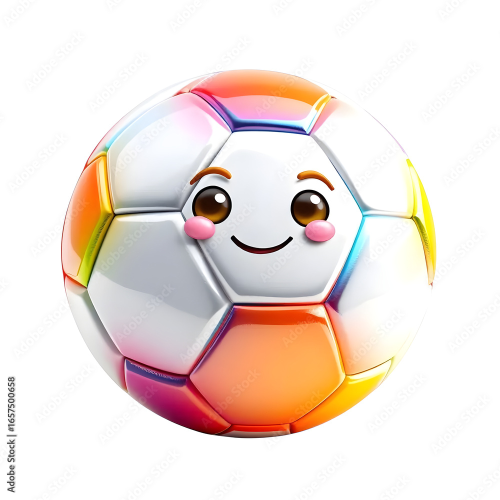 Obraz premium 3d soccer ball cartoon isolated on white background PNG 