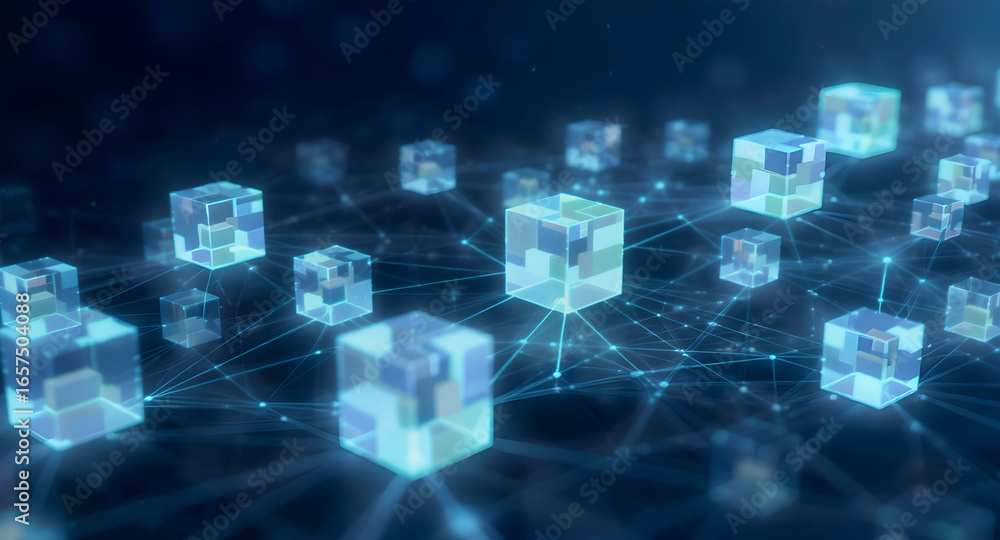 Fototapeta premium abstract blue background with particles