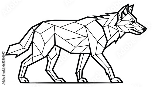 Geometric Wolf Vector Polygonal Low Poly Wild Animal Illustration.