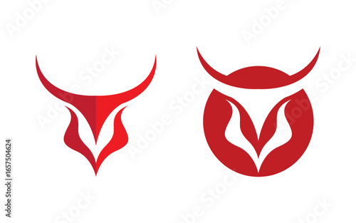 Taurus Horn Logo Template vector icon illustration design v3.8