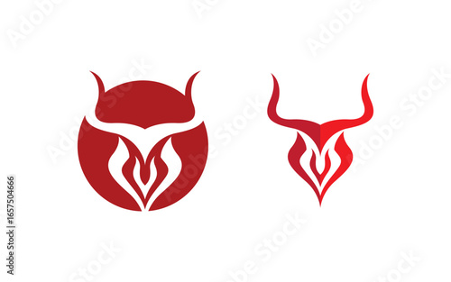 Taurus Horn Logo Template vector icon illustration design v3.11
