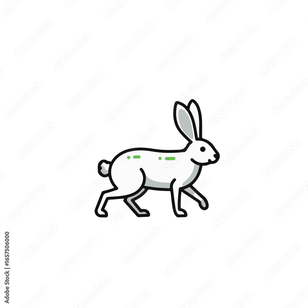 Fototapeta premium A delightful illustration of a rabbit walking.