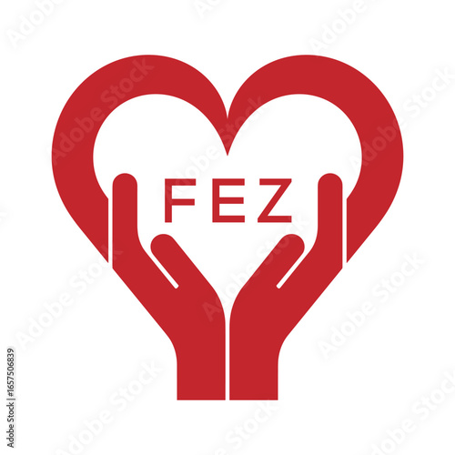 FEZ Heart Care Logo – Charity, Healthcare and Community Support Icon. FEZ Letter Logo.
