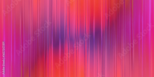 Rich pink, and violet hues on a black base glass gradient with soft peach abstract background, digital artwork featuring vertical, flowing bands that blend from dark indigo to fiery red.