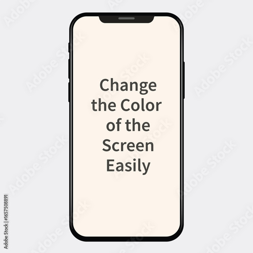 Smartphone Mockup with Editable Screen Color Option Illustration