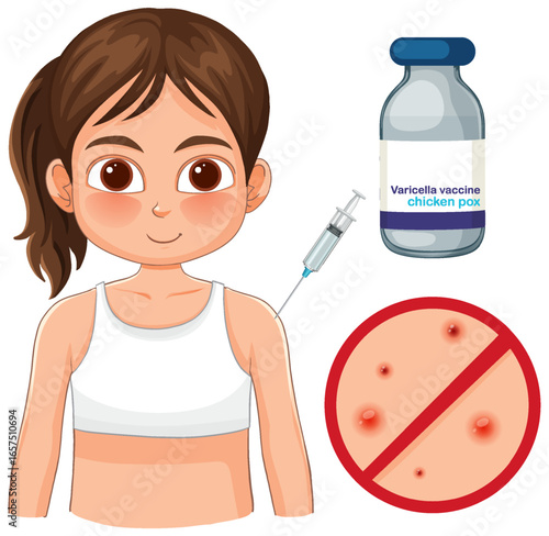 Child Receiving Varicella Vaccine to Prevent Chickenpox