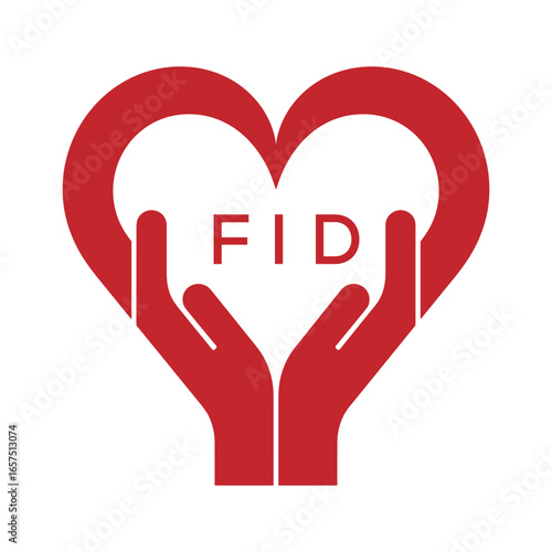 FID Heart Care Logo – Charity, Healthcare and Community Support Icon. FID Letter Logo.
