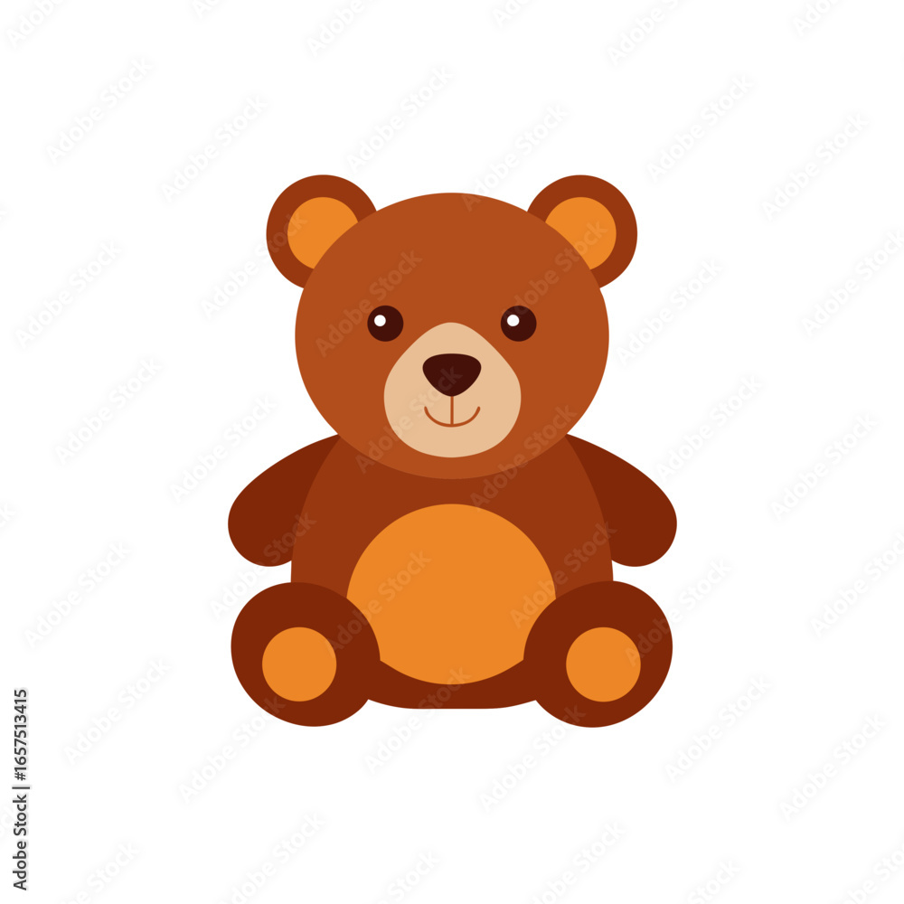 Fototapeta premium Cute brown teddy bear illustration isolated on black background