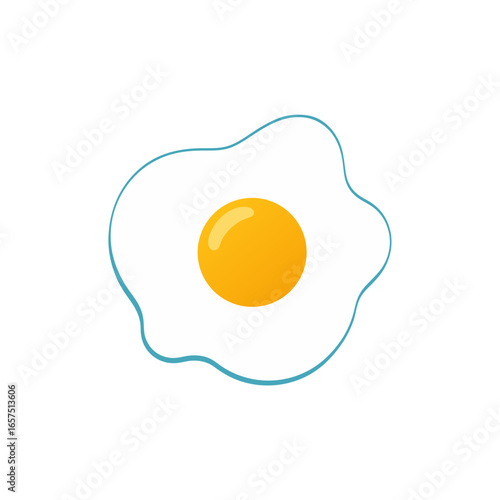 Simple fried egg illustration with a black background