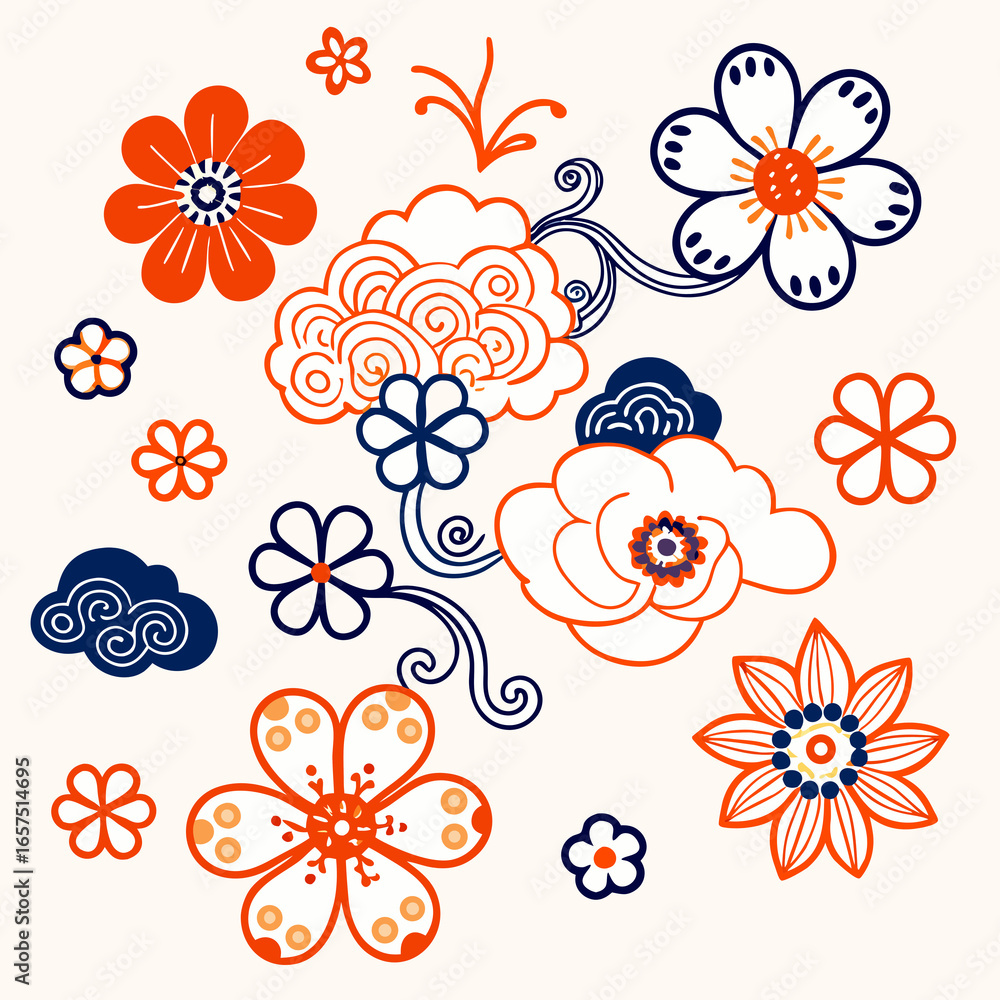 Fototapeta premium set of flowers