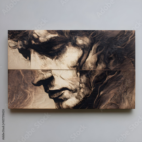 Elegant Handcrafted Engraved Wooden Art: Nature-Inspired Masterpiece for Home Décor and Unique Artistic Expression