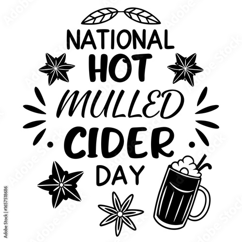 NATIONAL HOT MULLED CIDER DAY vector illustration