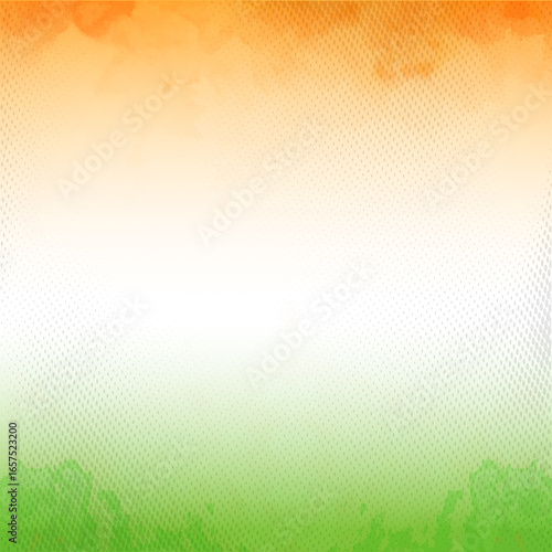 Creative Tricolor Background with Orange White Green Dotted Texture for Independence Day