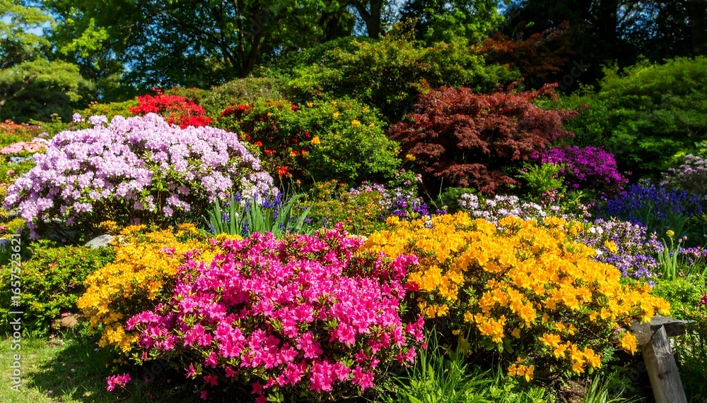 Fototapeta premium Vibrant flower garden bursting with color