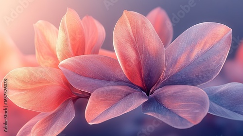 Dreamy Gradient Abstract Flowers with Soft Petal Textures, Ideal for Art Decor, Digital Design, Illustration Projects, Fashion Collaterals, Backgrounds, Cultural Creative Products, Web Decor