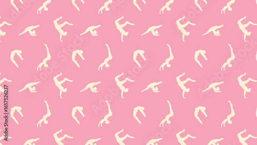 Tumbling gymnastics vector pattern 