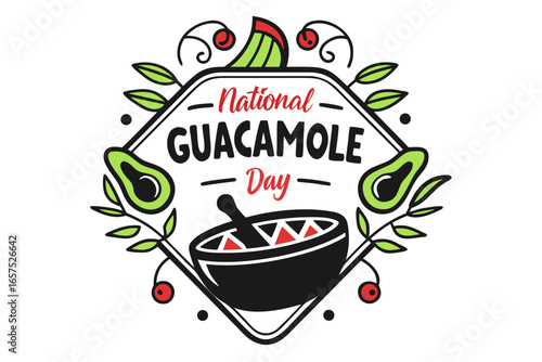 NATIONAL GUACAMOLE DAY vector illustration