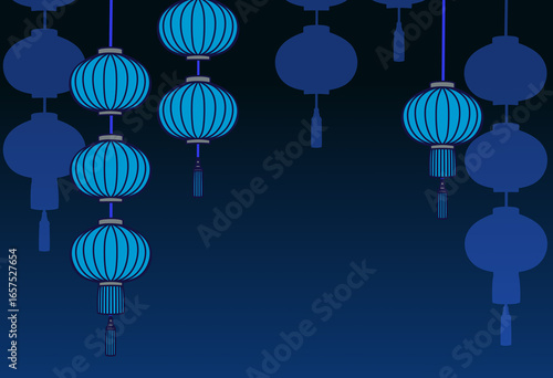 Illustration for Asian-style lantern background