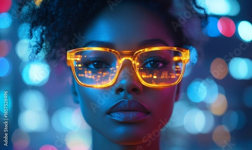 AI cybersecurity concept, featuring a Black female IT specialist analysing cybersecurity threats to consumer data and privacy leaks. The image showcases the importance of AI, Generative AI
