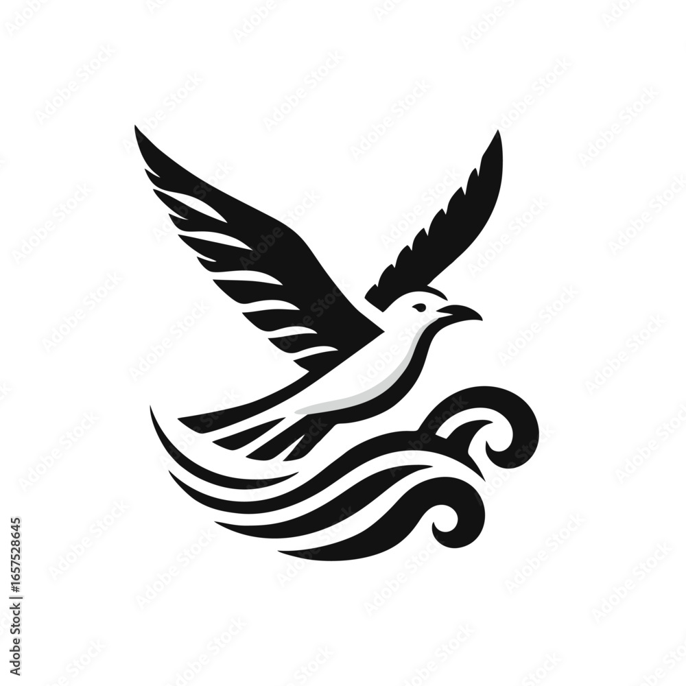 Obraz premium Minimalist Seagull Logo Design
