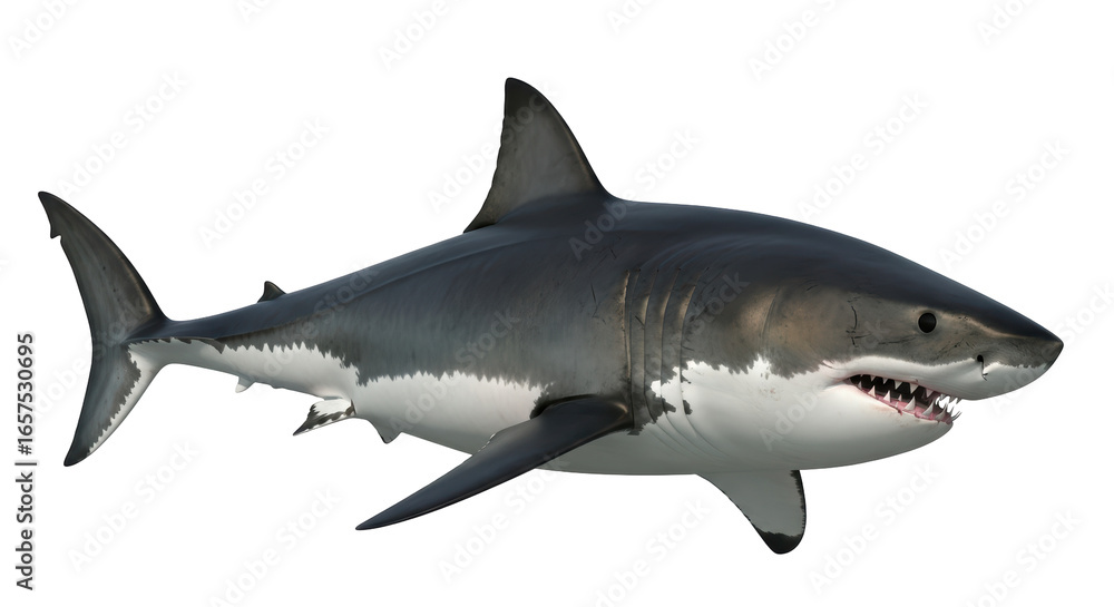 Fototapeta premium Isolated Great White Shark