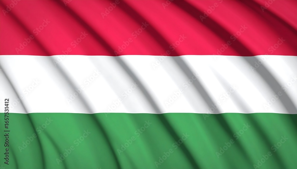 Obraz premium Waving hungarian flag symbolizing patriotism, national identity and cultural heritage of hungary