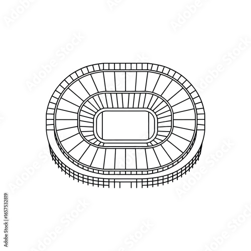 Stadium Outline Vector Illustration for Sports Concerts and Events