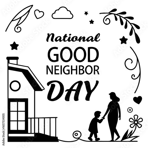 NATIONAL GOOD NEIGHBOR DAY vector illustration