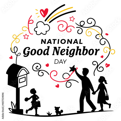 NATIONAL GOOD NEIGHBOR DAY vector illustration
