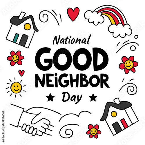 NATIONAL GOOD NEIGHBOR DAY vector illustration