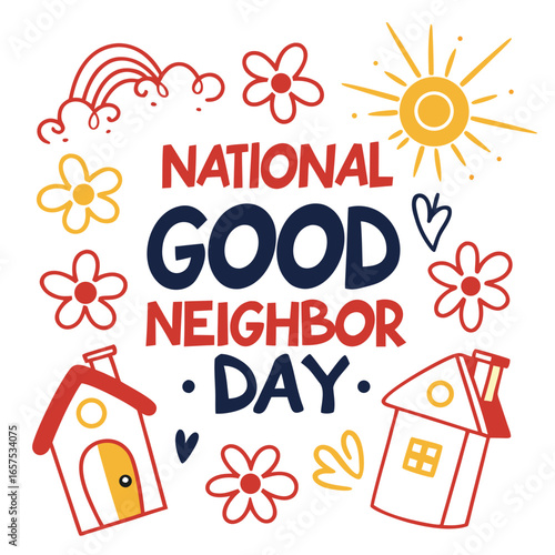 NATIONAL GOOD NEIGHBOR DAY vector illustration