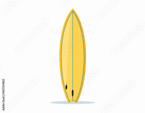 Yellow Classic Surfboard Silhouette.