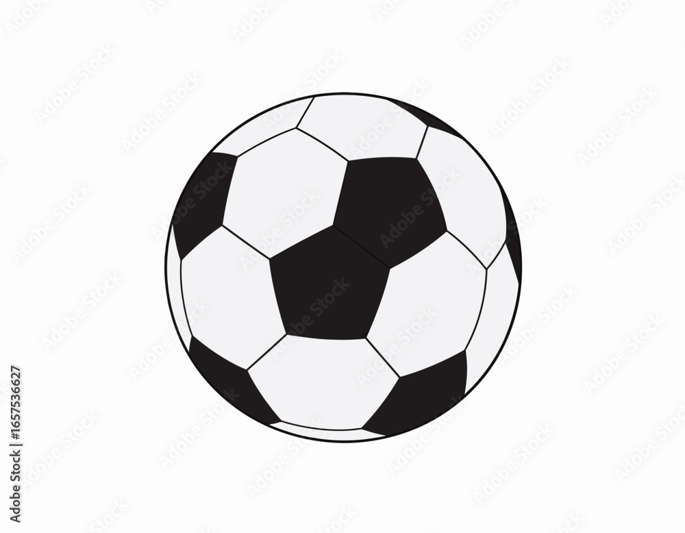 Fototapeta premium Black and White Soccer Ball Illustration.