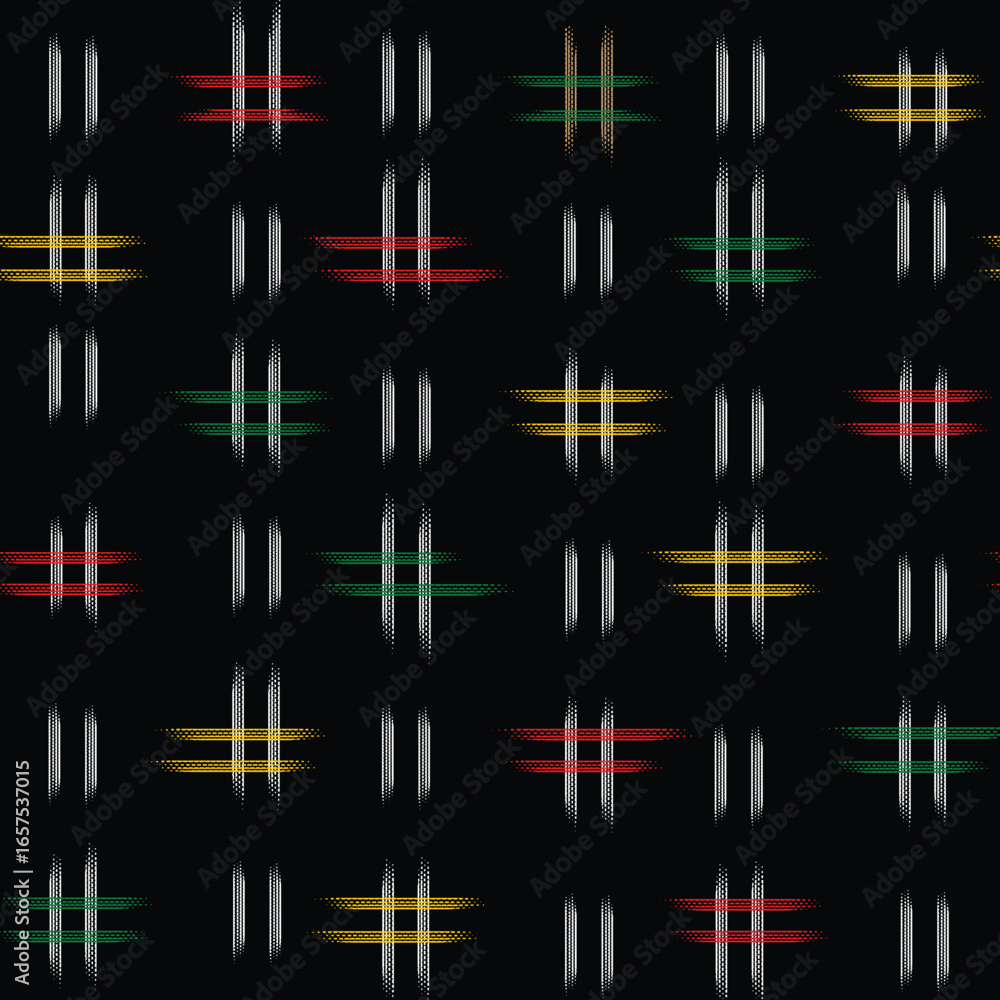 Obraz premium Abstract Cotton Platinum seamless pattern on black background