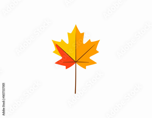 Vibrant Autumn Maple Leaf Illustration.