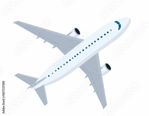 White Passenger Airplane in Flight.