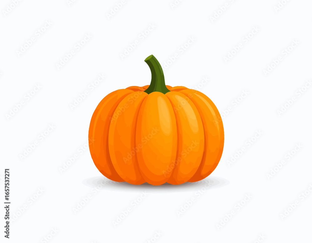 Obraz premium Vibrant Orange Pumpkin with Stem.