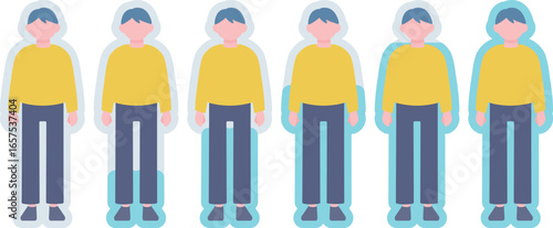 体内水分量別の男性の全身像