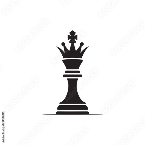 Elegant Black King Chess Piece Illustration on White Background Strategy Game Concept