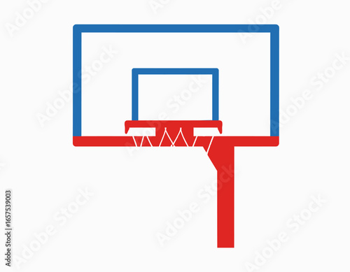 Basketball Hoop and Backboard Outline Graphic.