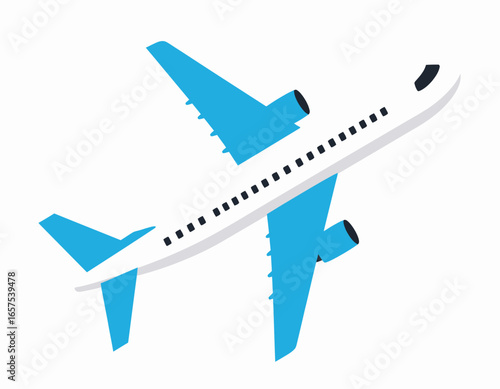 Simple Illustration of a Commercial Airplane in Flight.