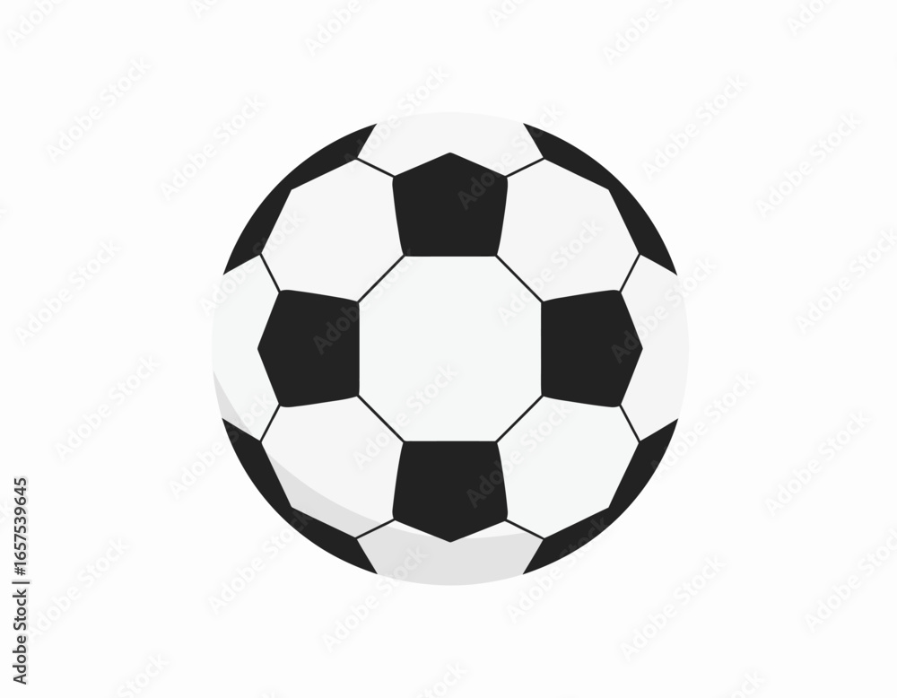Fototapeta premium Simple Black and White Soccer Ball Icon.