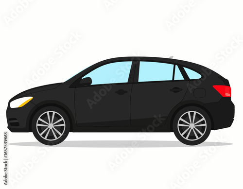 Side View of a Modern Black SUV.