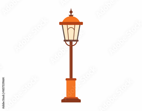 Ornate Orange Street Lamp Post Design.